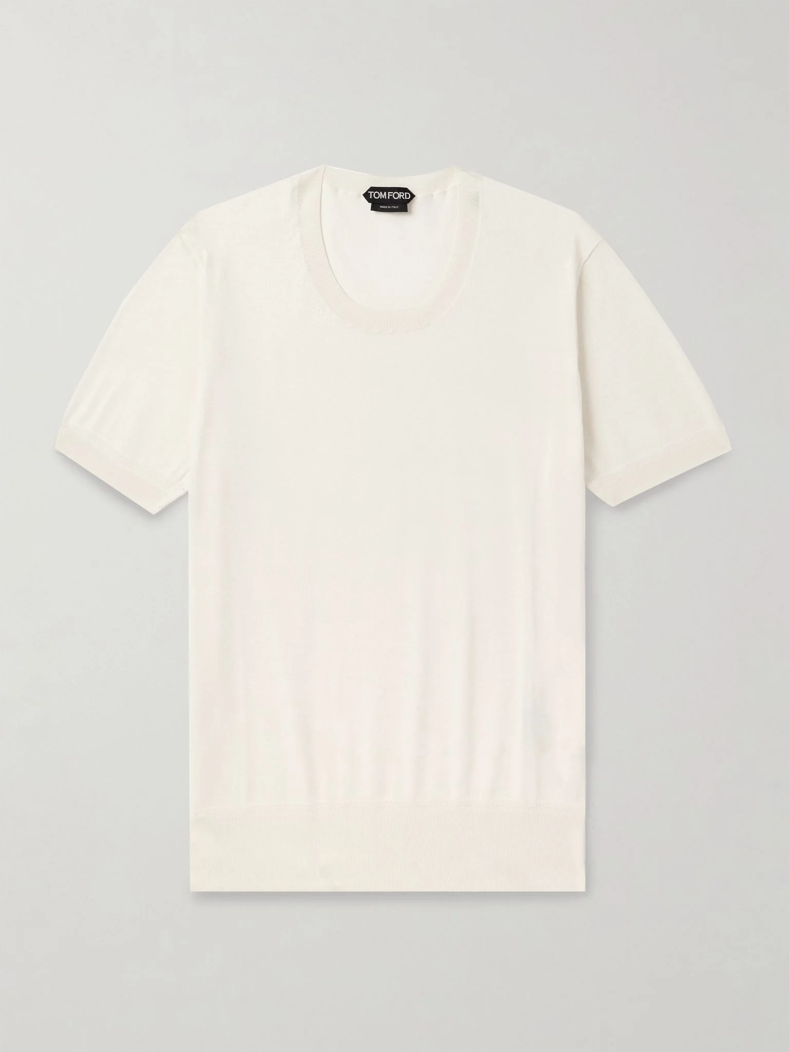 Slim-Fit Cotton T-Shirt White - 1