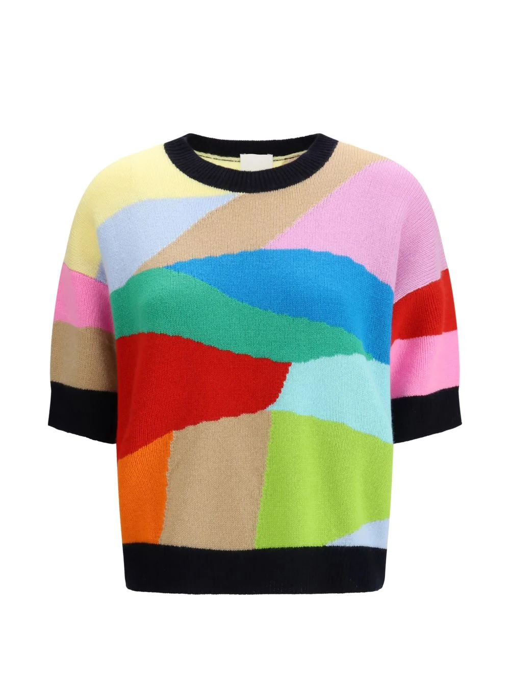 colour-block short-sleeved top - 1