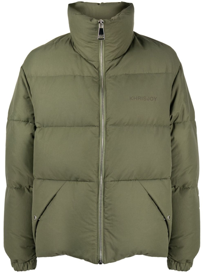 logo-print padded jacket 1