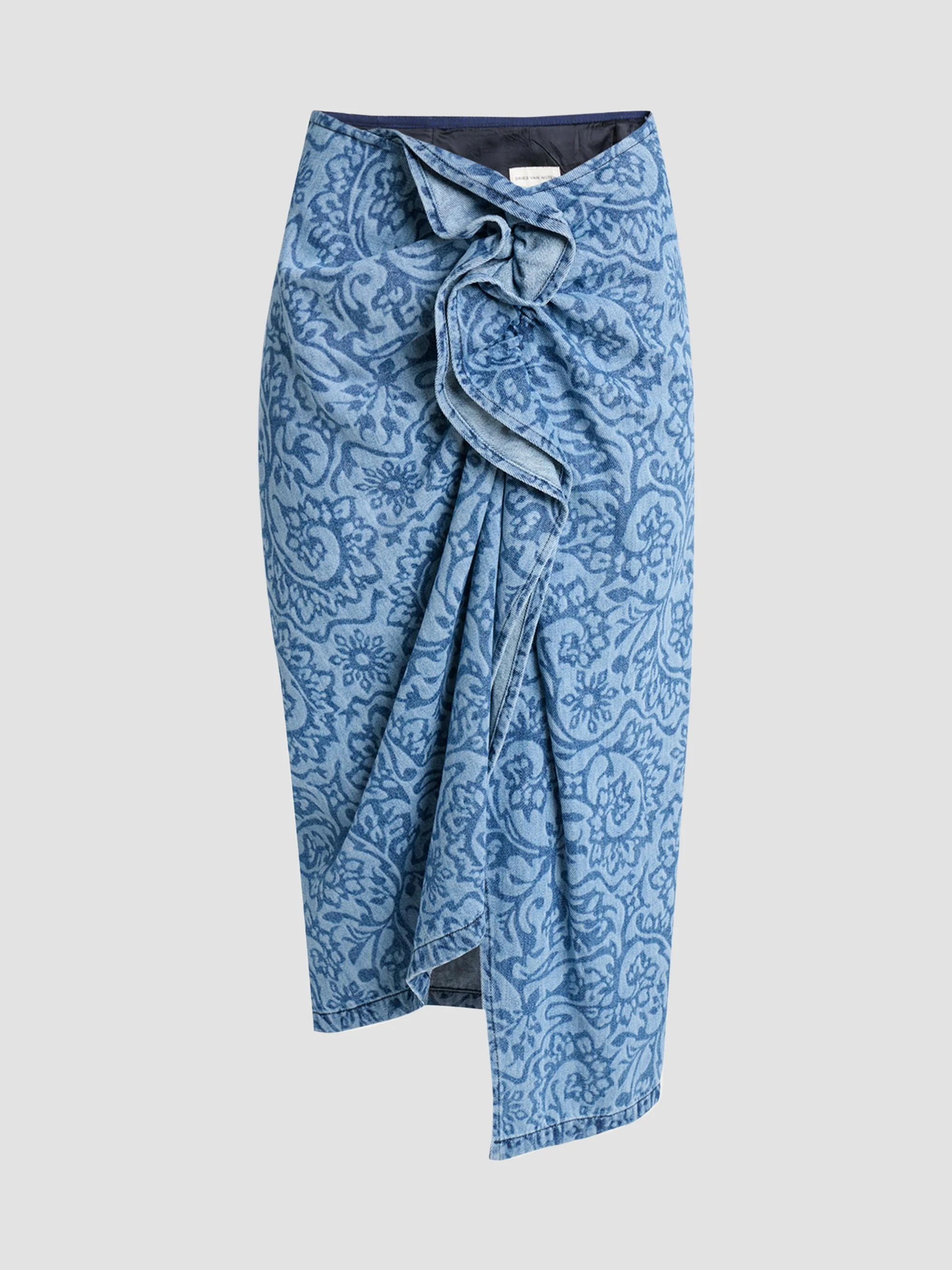 Women's Sinas Floral Cotton Midi Skirt - Blue - 1