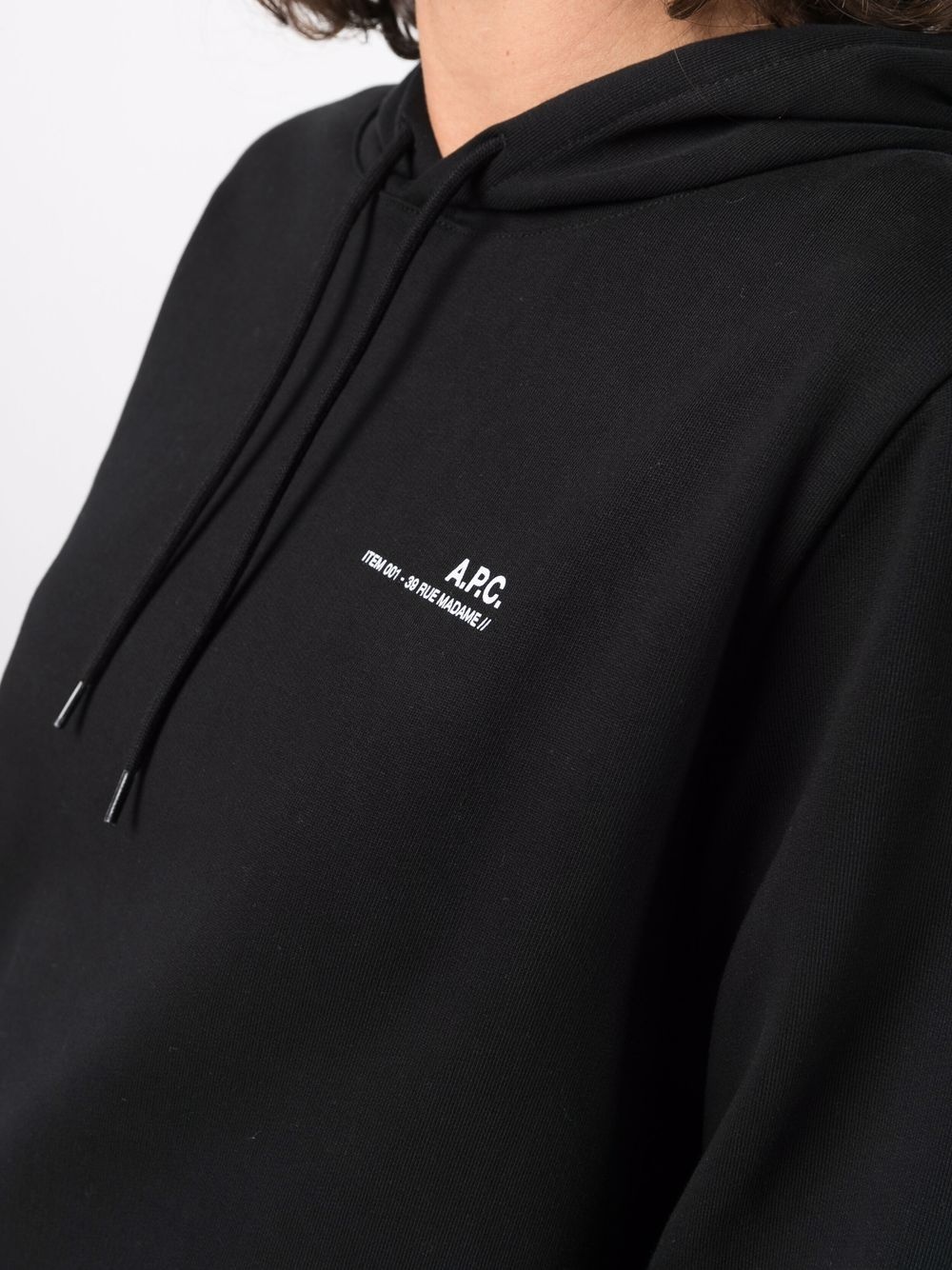 logo-print cotton hoodie - 5