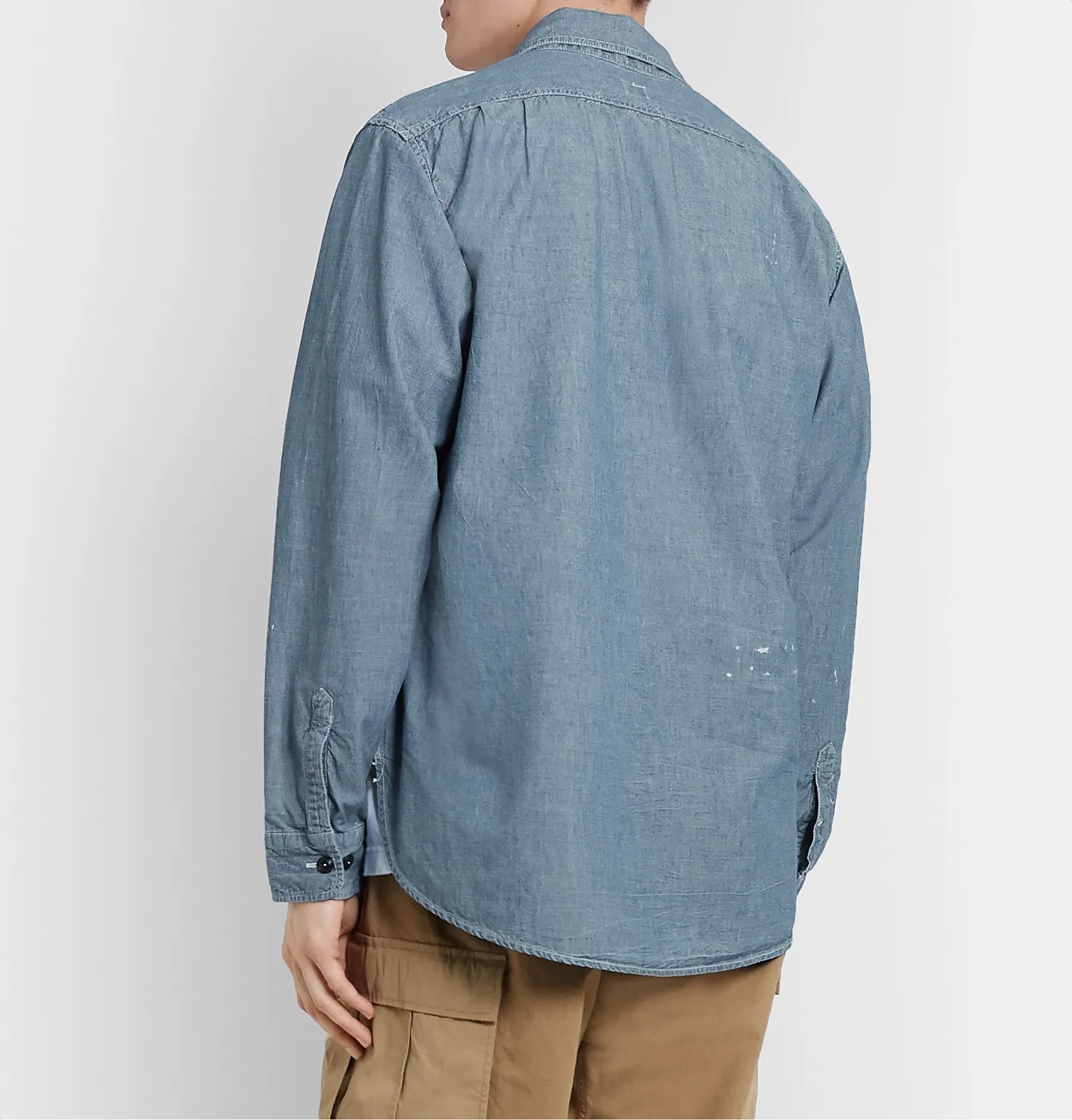 Paint-Splattered Cotton-Chambray Shirt - 5