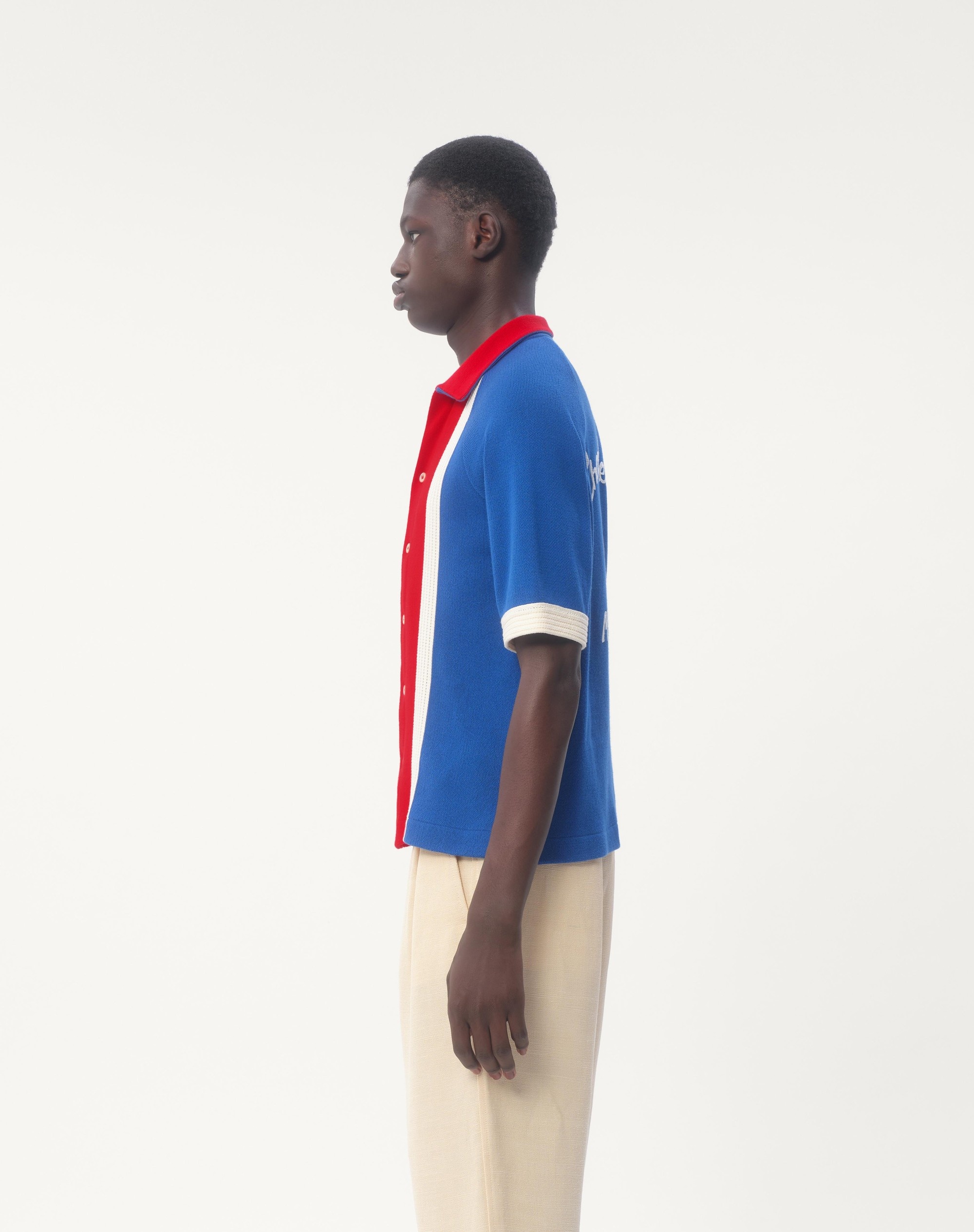 COTTON BOWLING SHIRT WITH CHEZ VALENTINO EMBROIDERY - 7