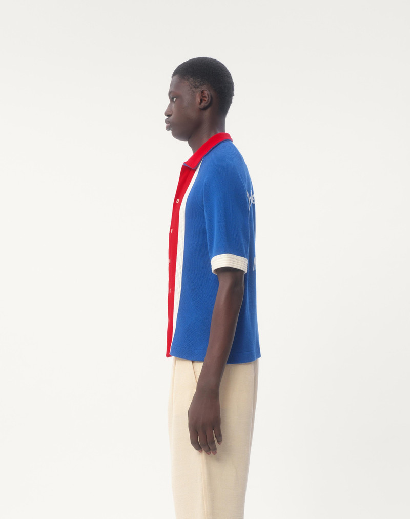 COTTON BOWLING SHIRT WITH CHEZ VALENTINO EMBROIDERY 7