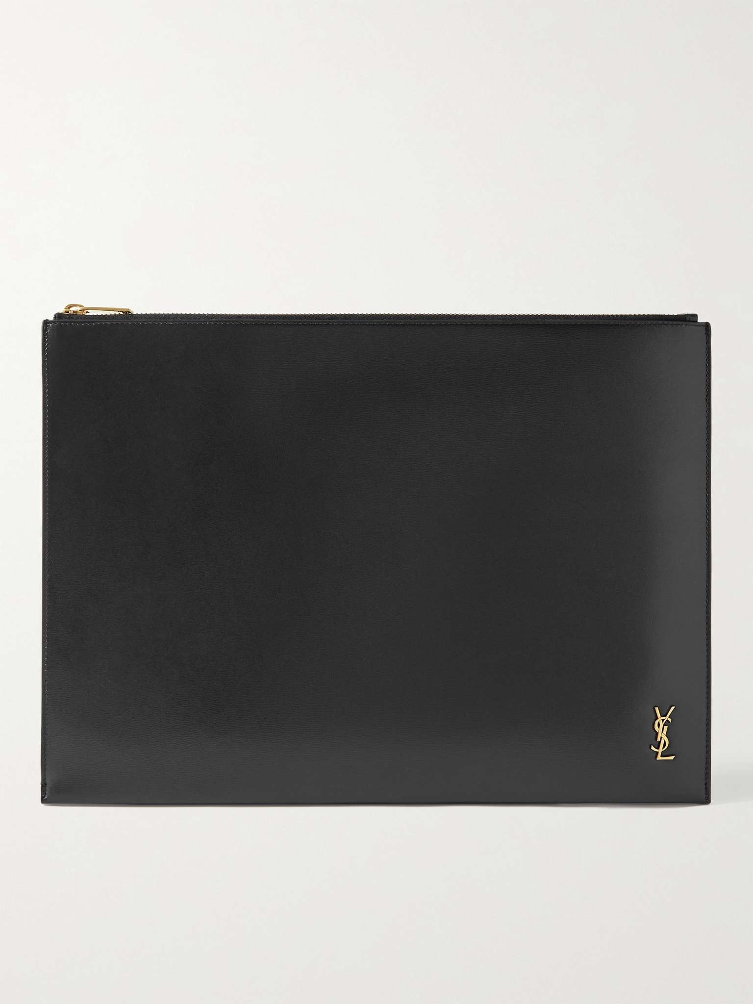 Logo-Appliquéd Leather Document Holder - 1