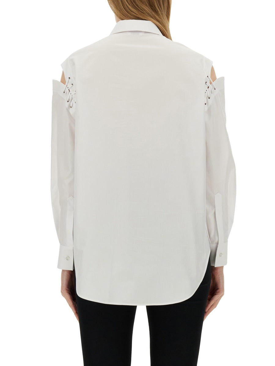 Alexander Mcqueen Women Cocoon Shirt With Cut-Out Details - 3