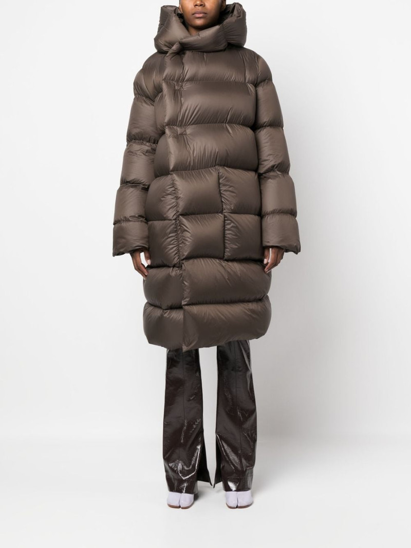 Rick Owens quilted hooded coat outlook