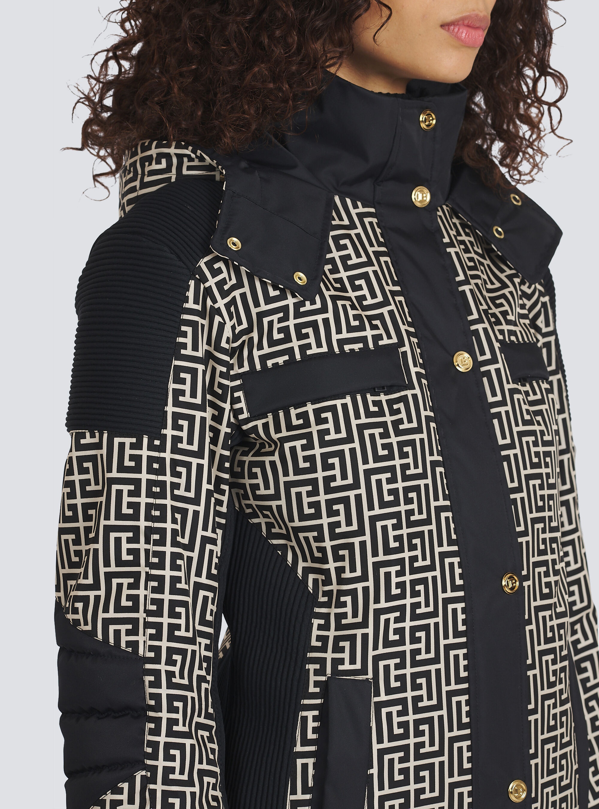 Balmain x Rossignol - Balmain-monogrammed hooded ski coat - 9