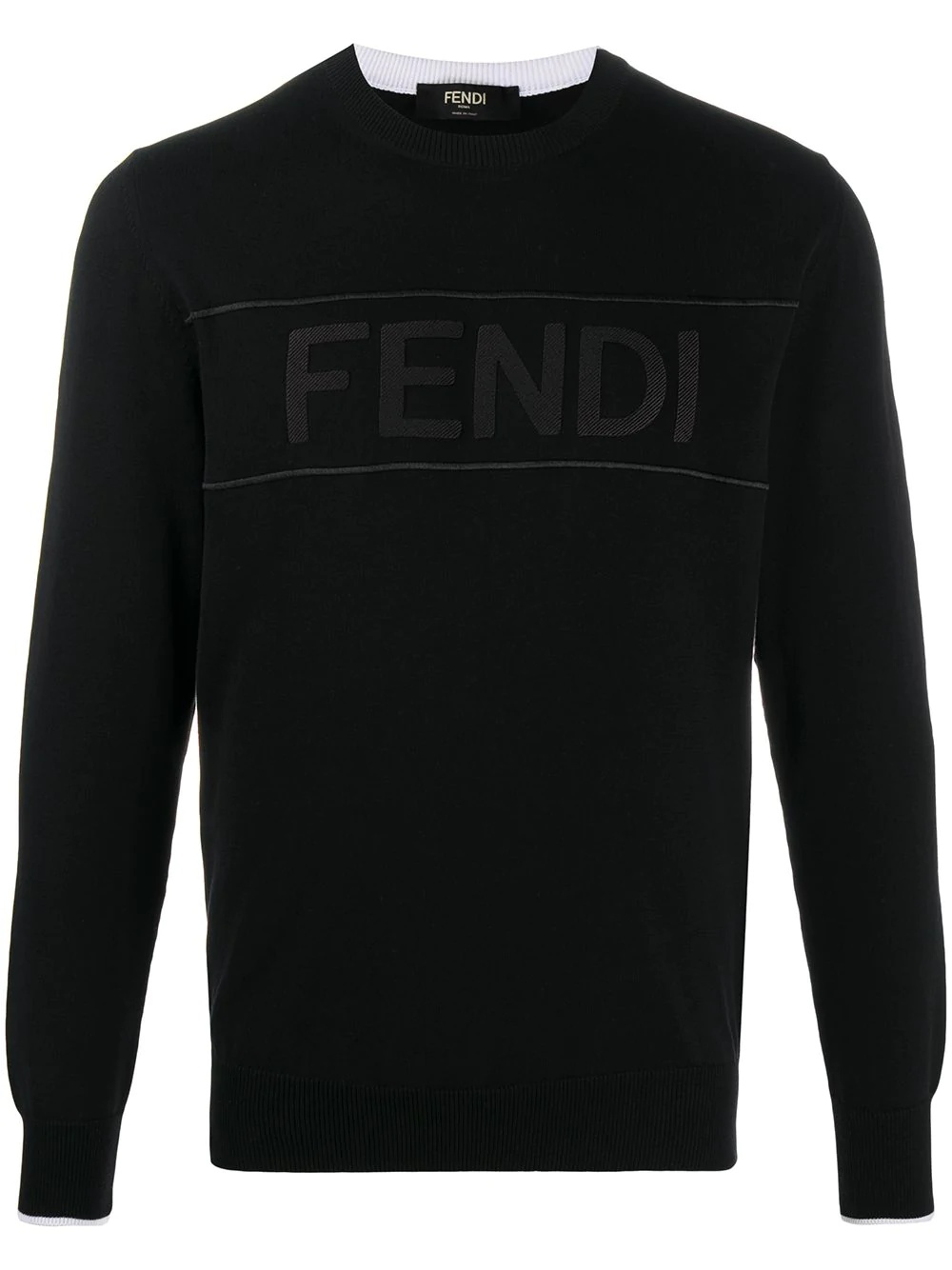 logo print knitted sweatshirt - 1