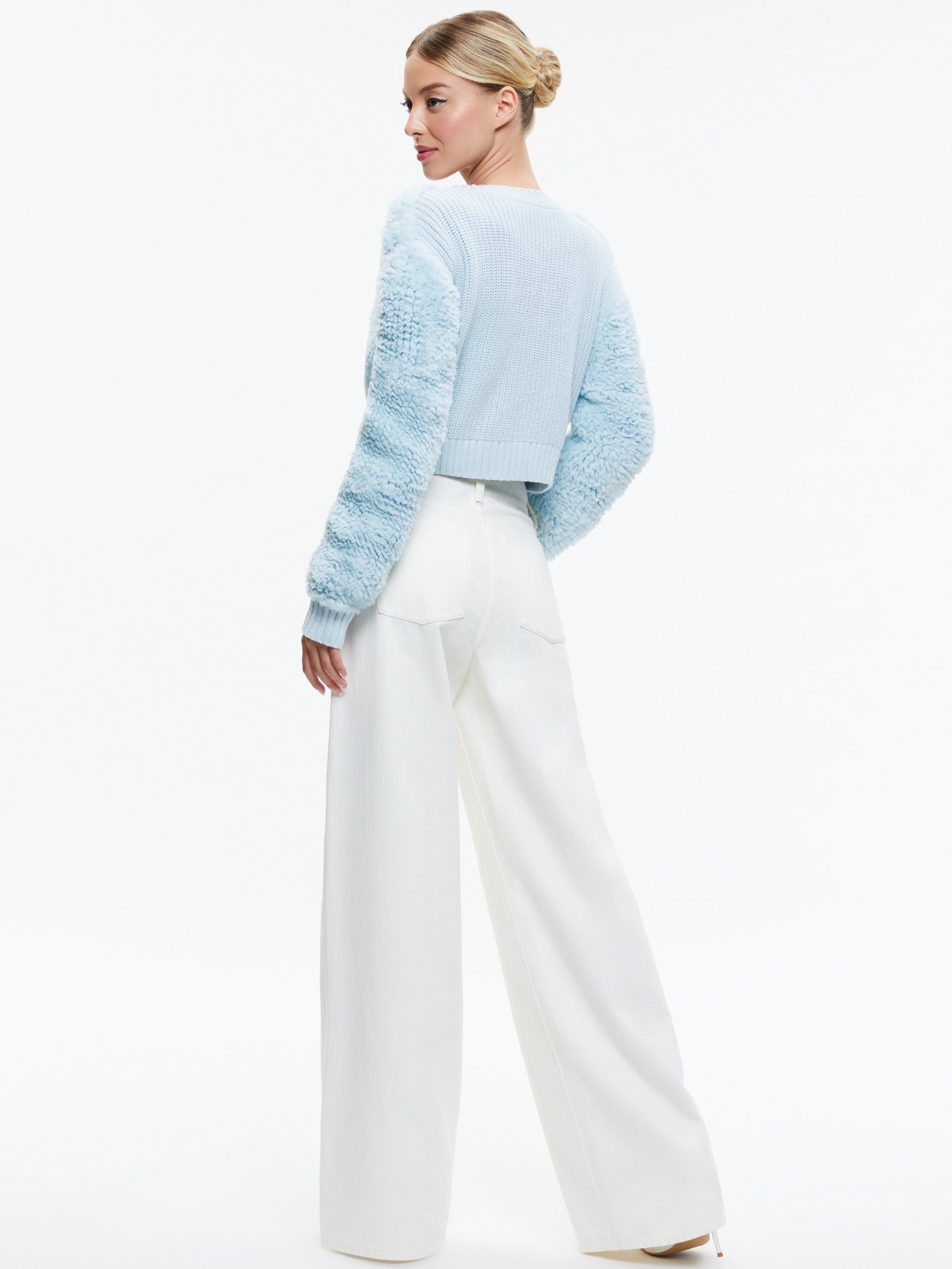 CASILDA FAUX FUR CROPPED CARDIGAN - 3