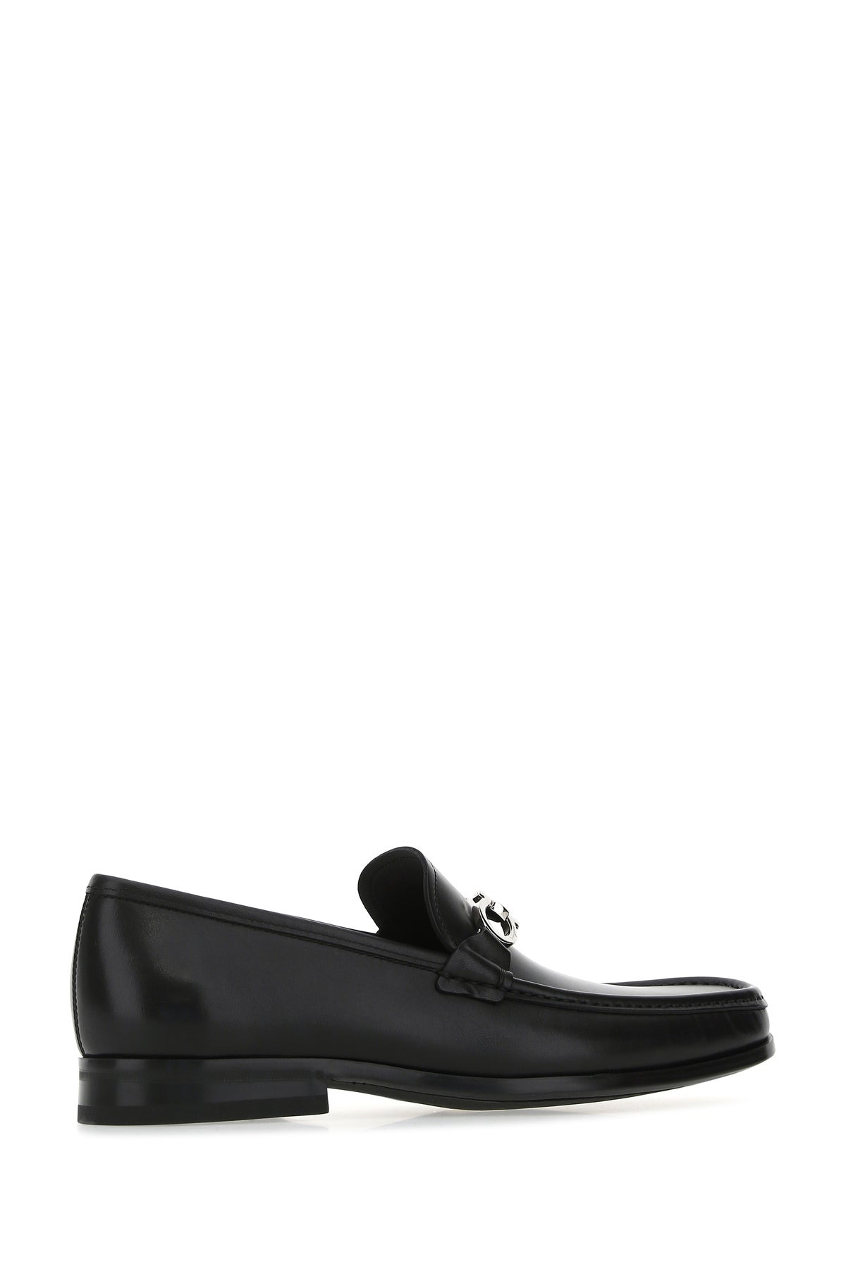 Black leather loafers - 3