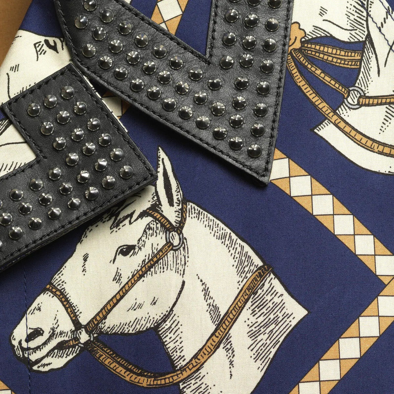 Equestrian print cotton coat 5