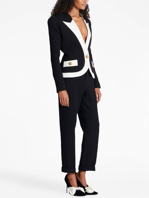 Balmain 1 Button Blazer BF0SK530WB86 EAB NOIR BLANC