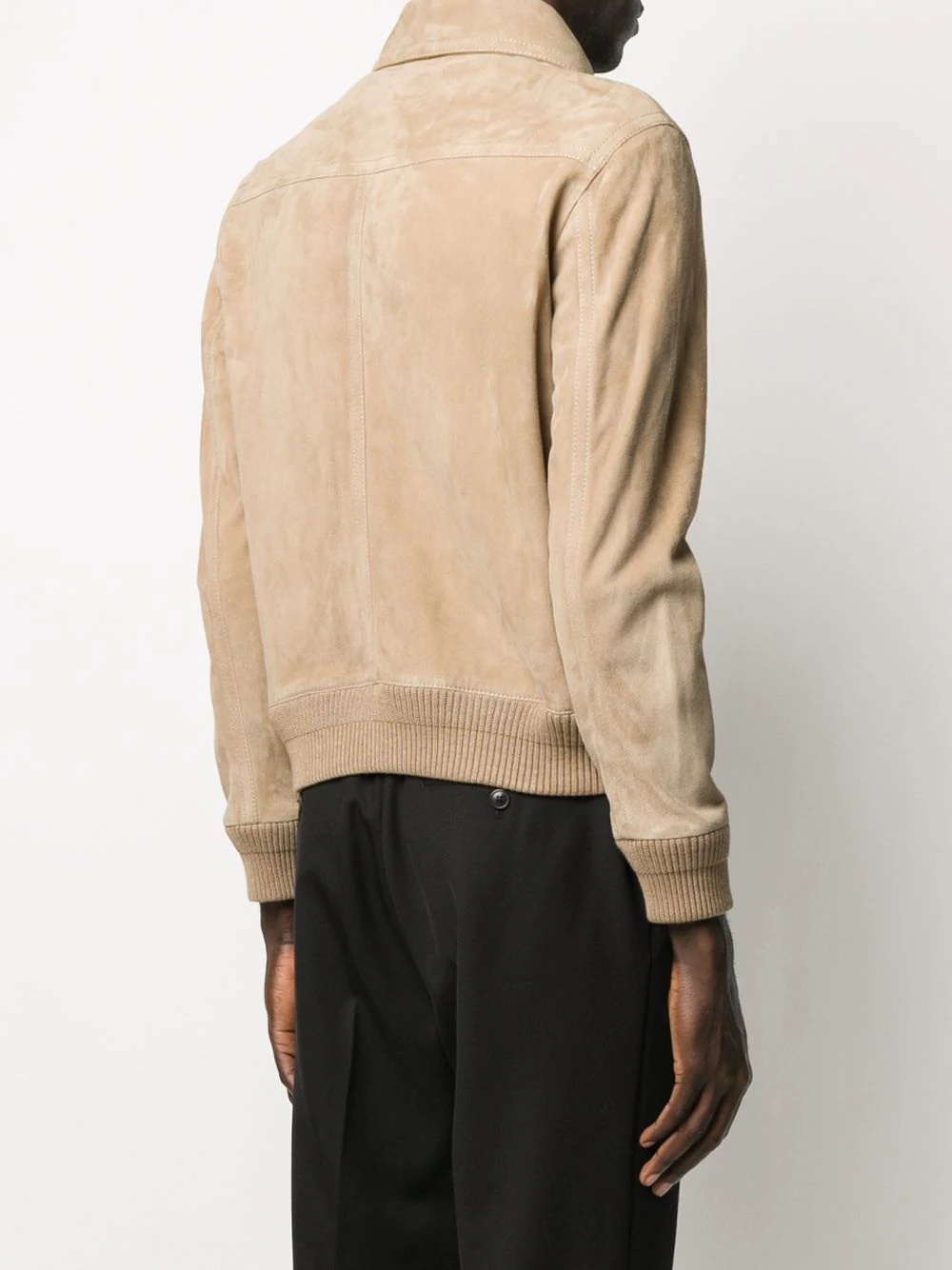 collared suede jacket - 4