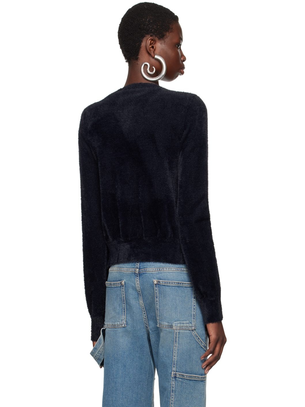 Black Embroidery Roses Cardigan - 3