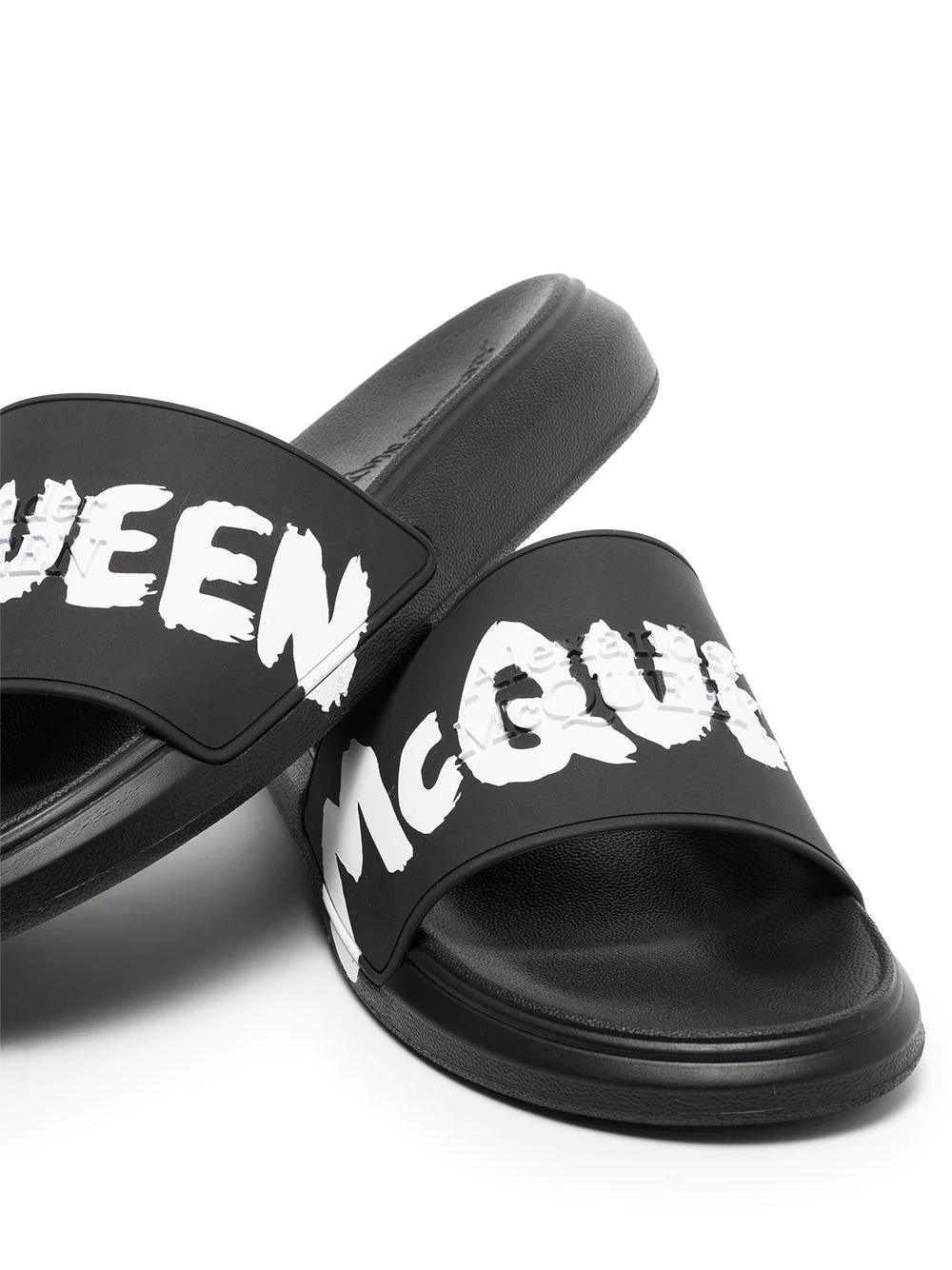 graffiti-logo slip-on slides - 2