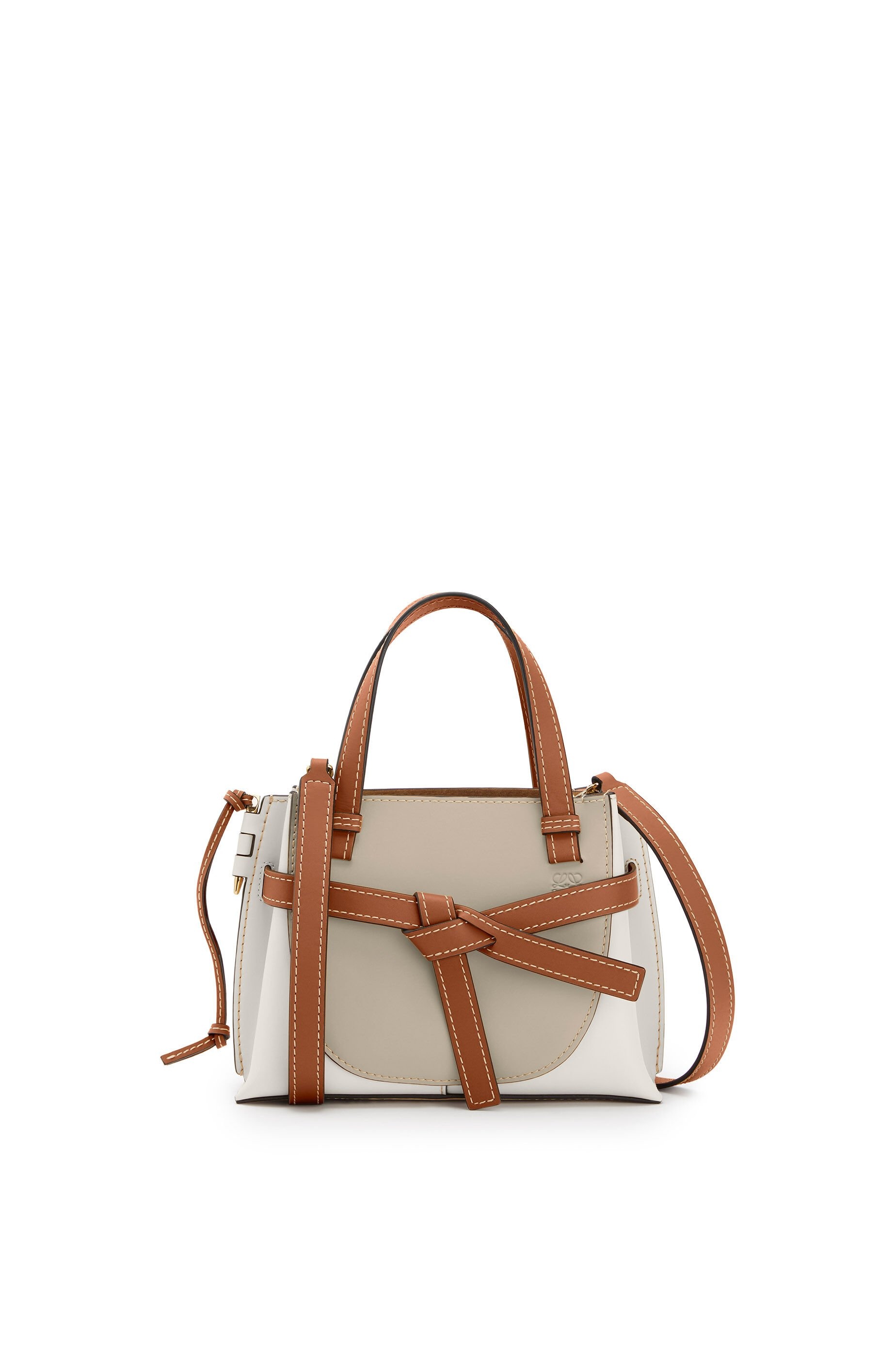 Mini Gate Top Handle bag in natural calfskin - 1