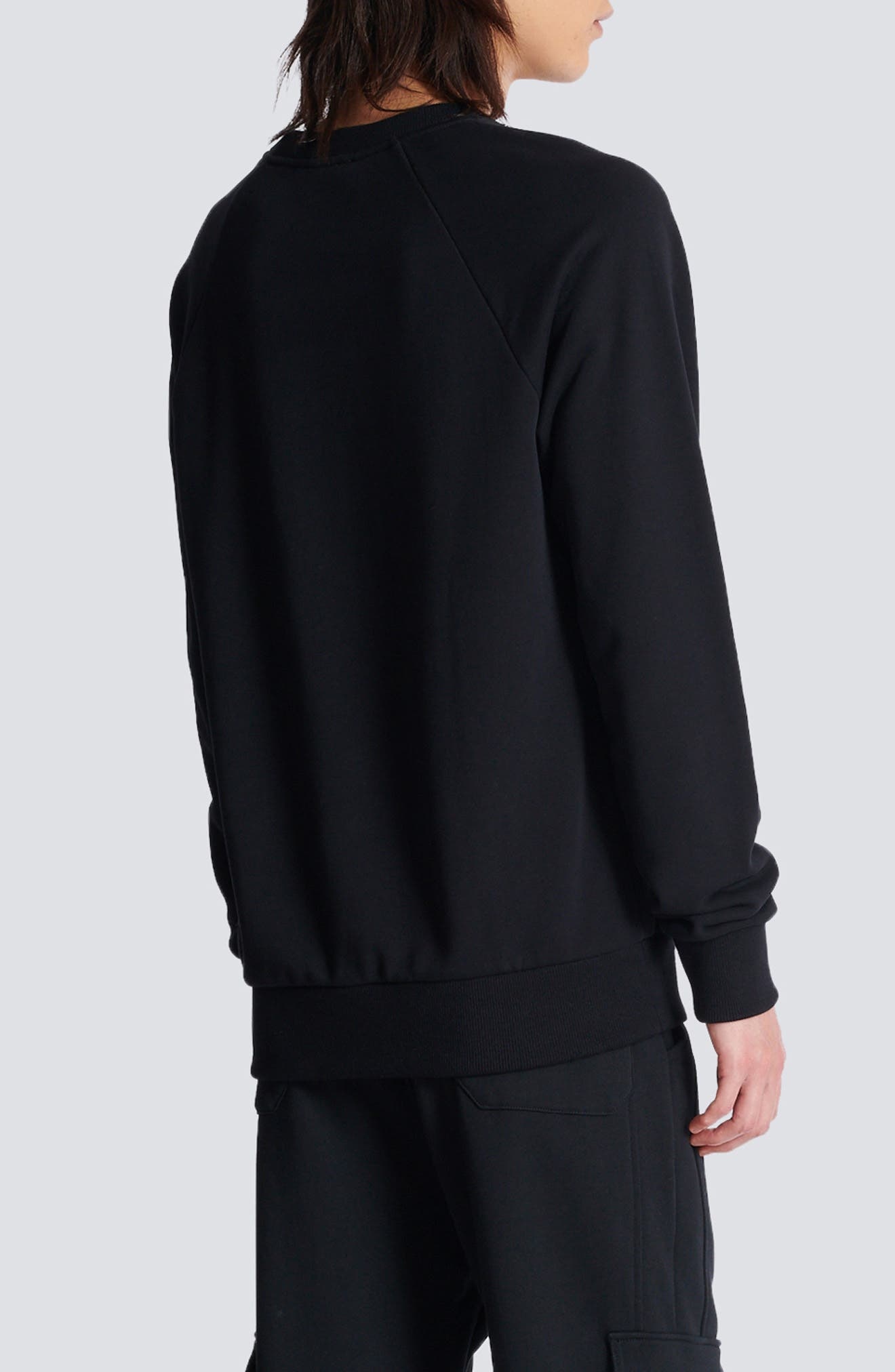 Balmain Logo Graphic Sweatshirt in Eab Black/White at Nordstrom - 2