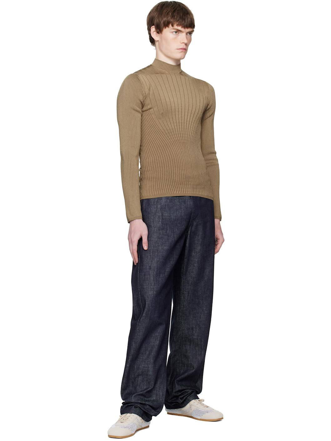 Navy Straight Raw Denim Jeans - 4