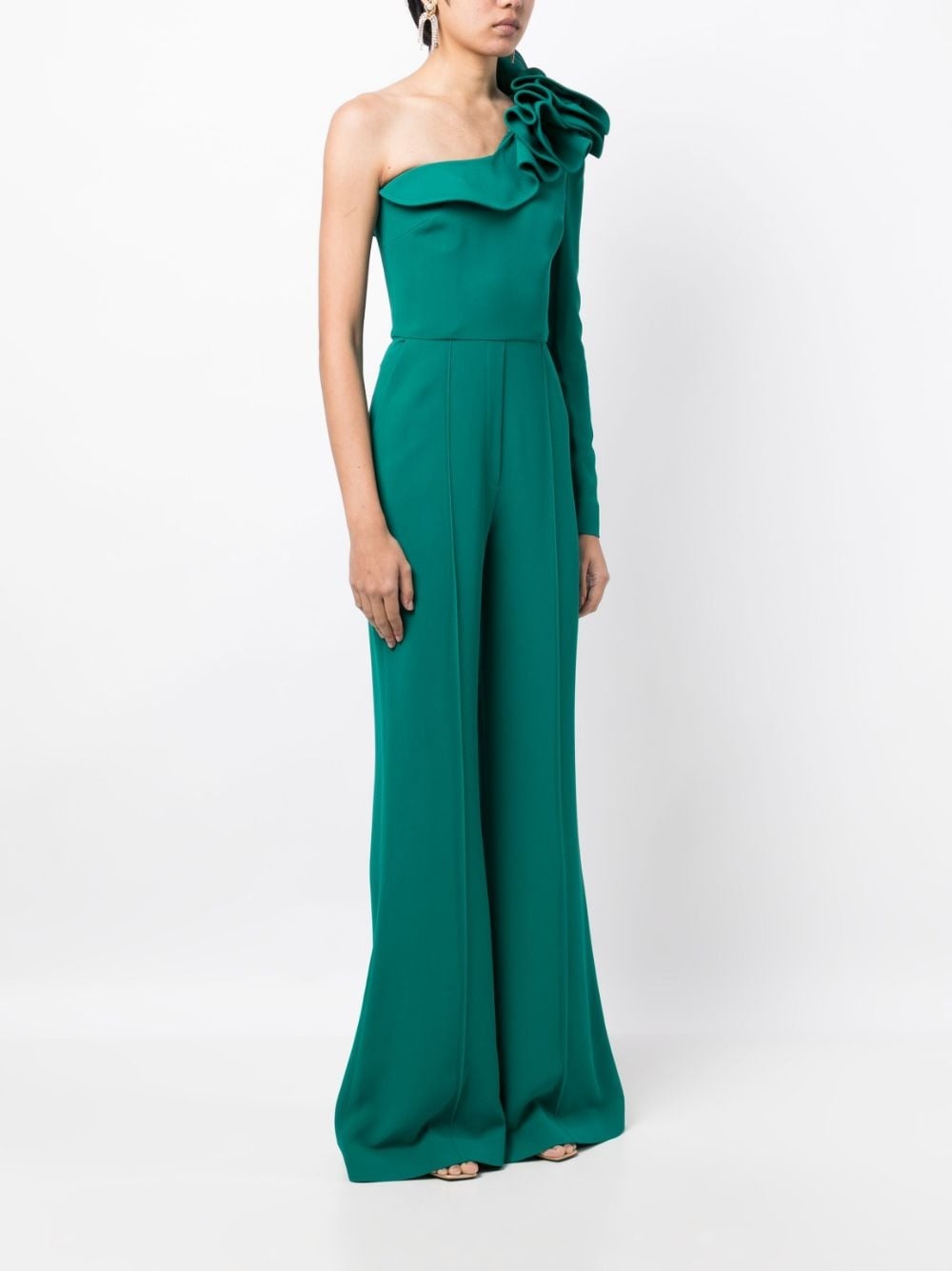 one-shoulder ruffled jumpsuit - 3