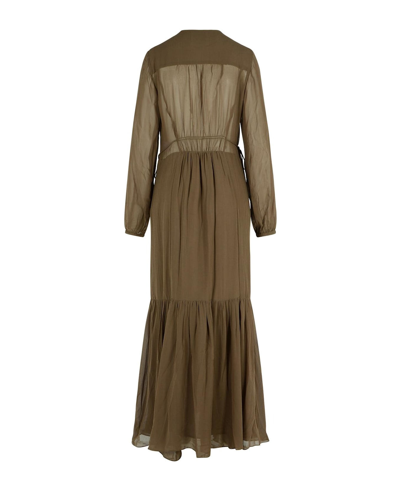 Briane' Khaki Viscose Dress - 3