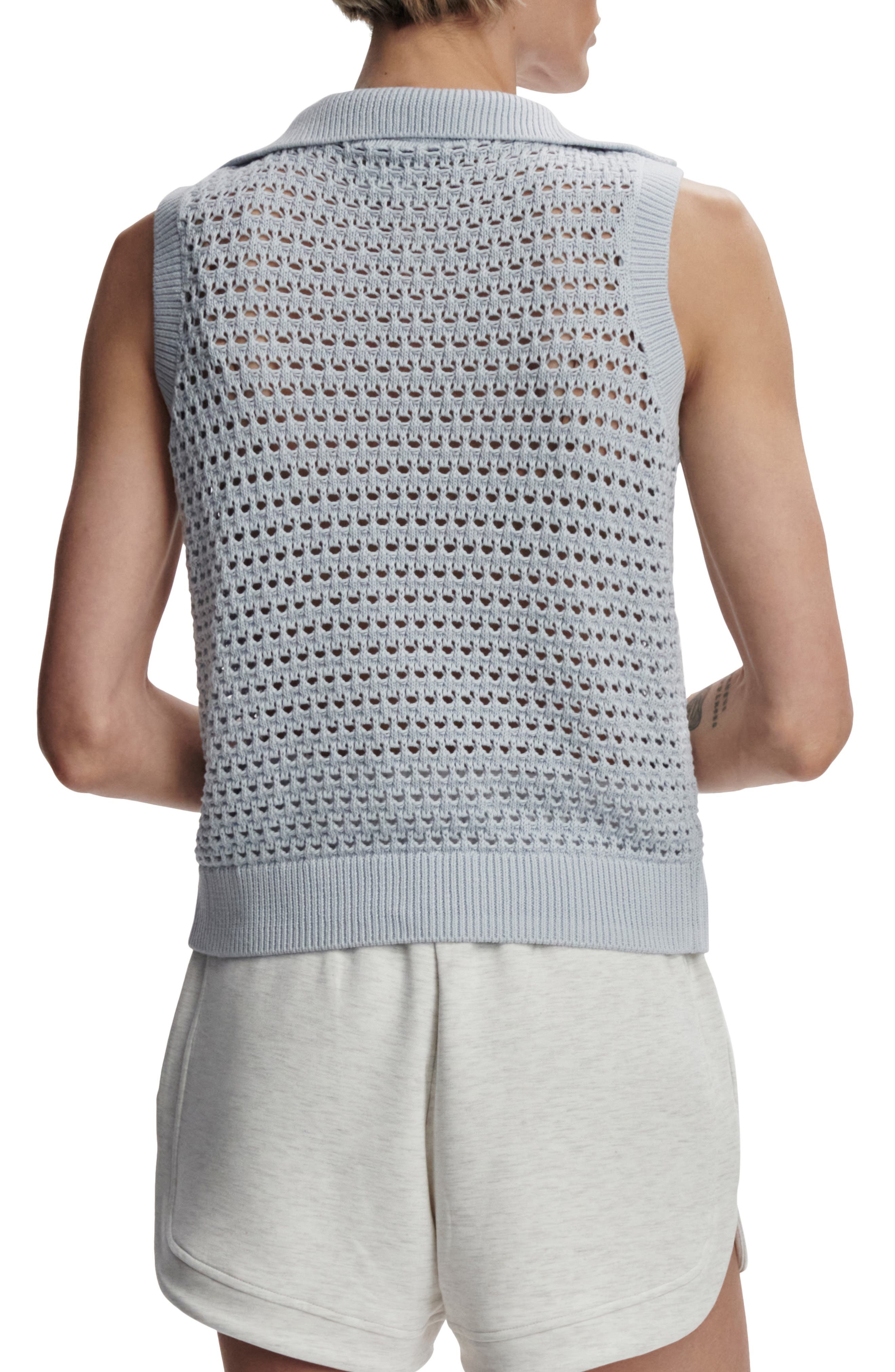 Varley Bains Half Zip Sweater Tank in Plein Blue at Nordstrom - 2