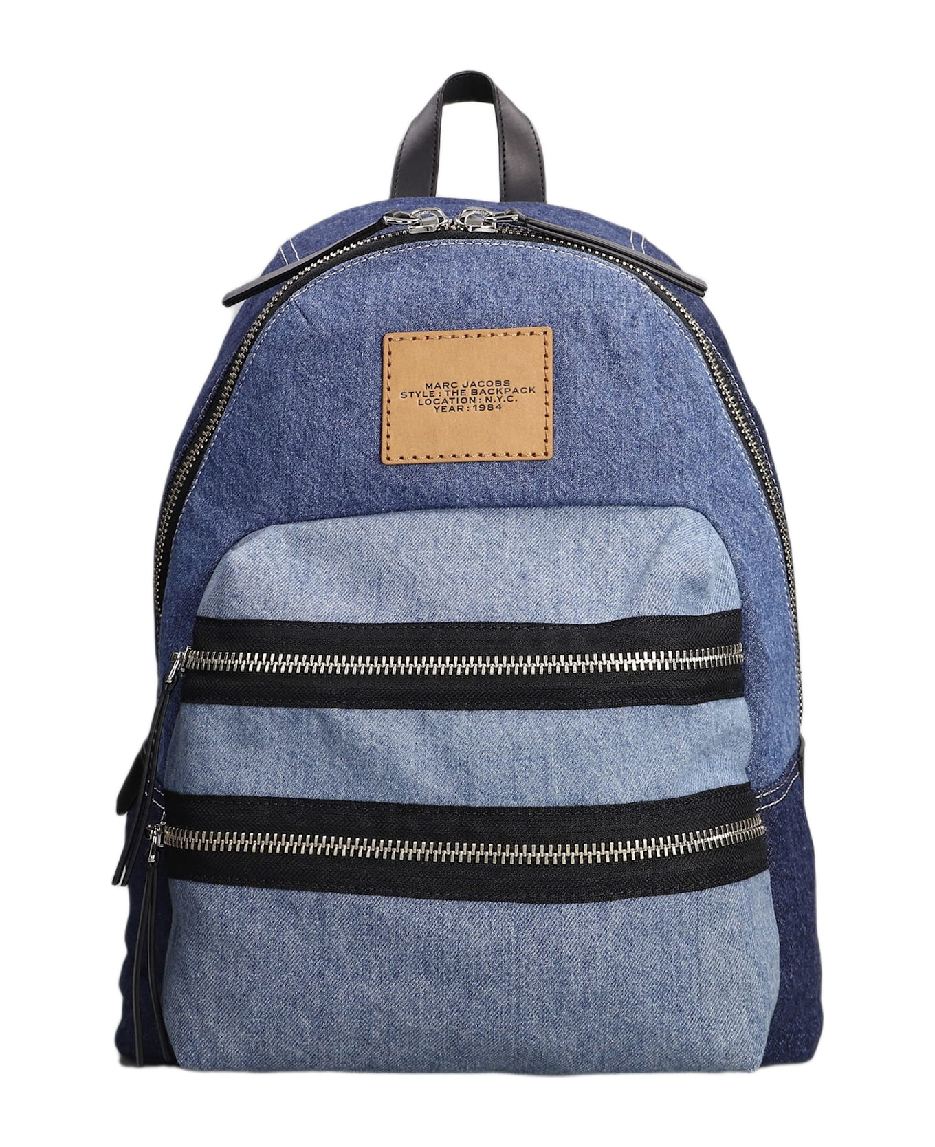 The Large Backpack Backpack In Blue Cotton - 1