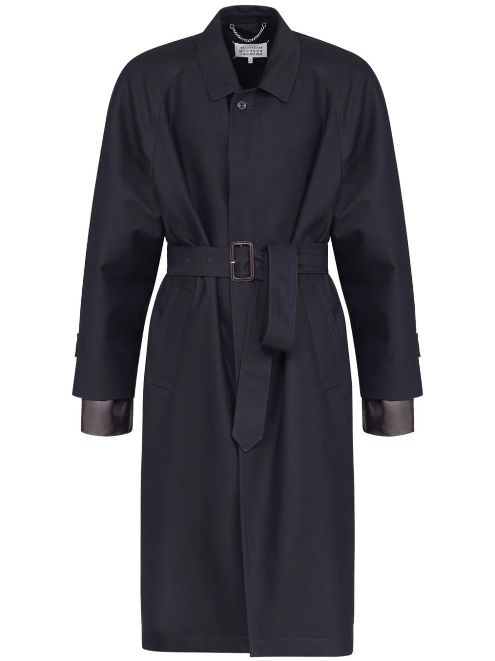 Belted Trench Coat in Black - 1