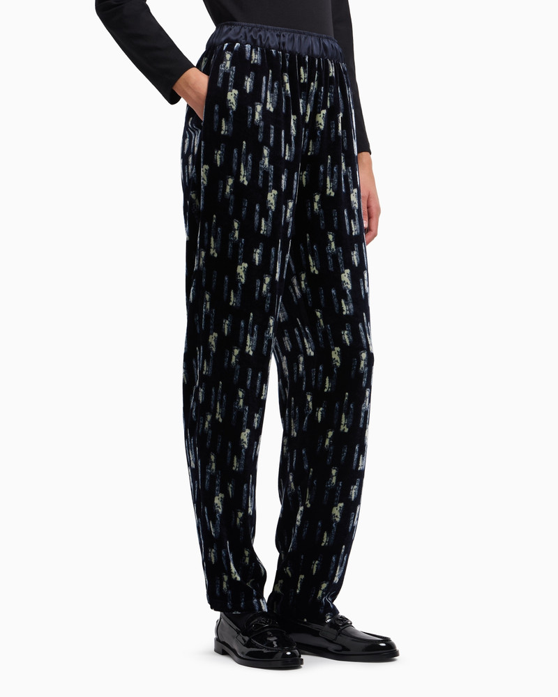 EMPORIO ARMANI PRINTED VELVET TROUSERS outlook