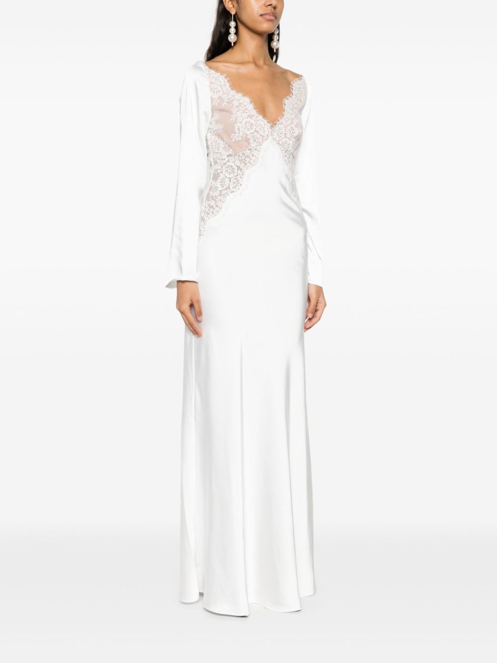 lace satin gown - 3