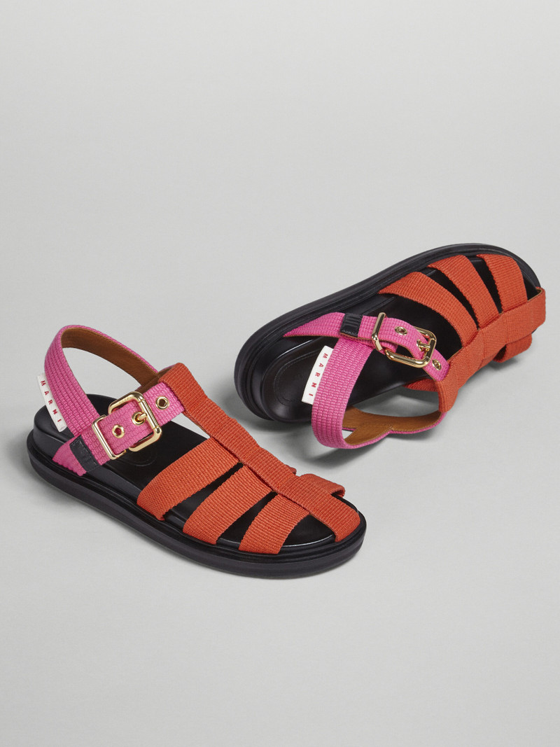 PINK AND ORANGE RIBBON FUSSBETT SANDAL 5