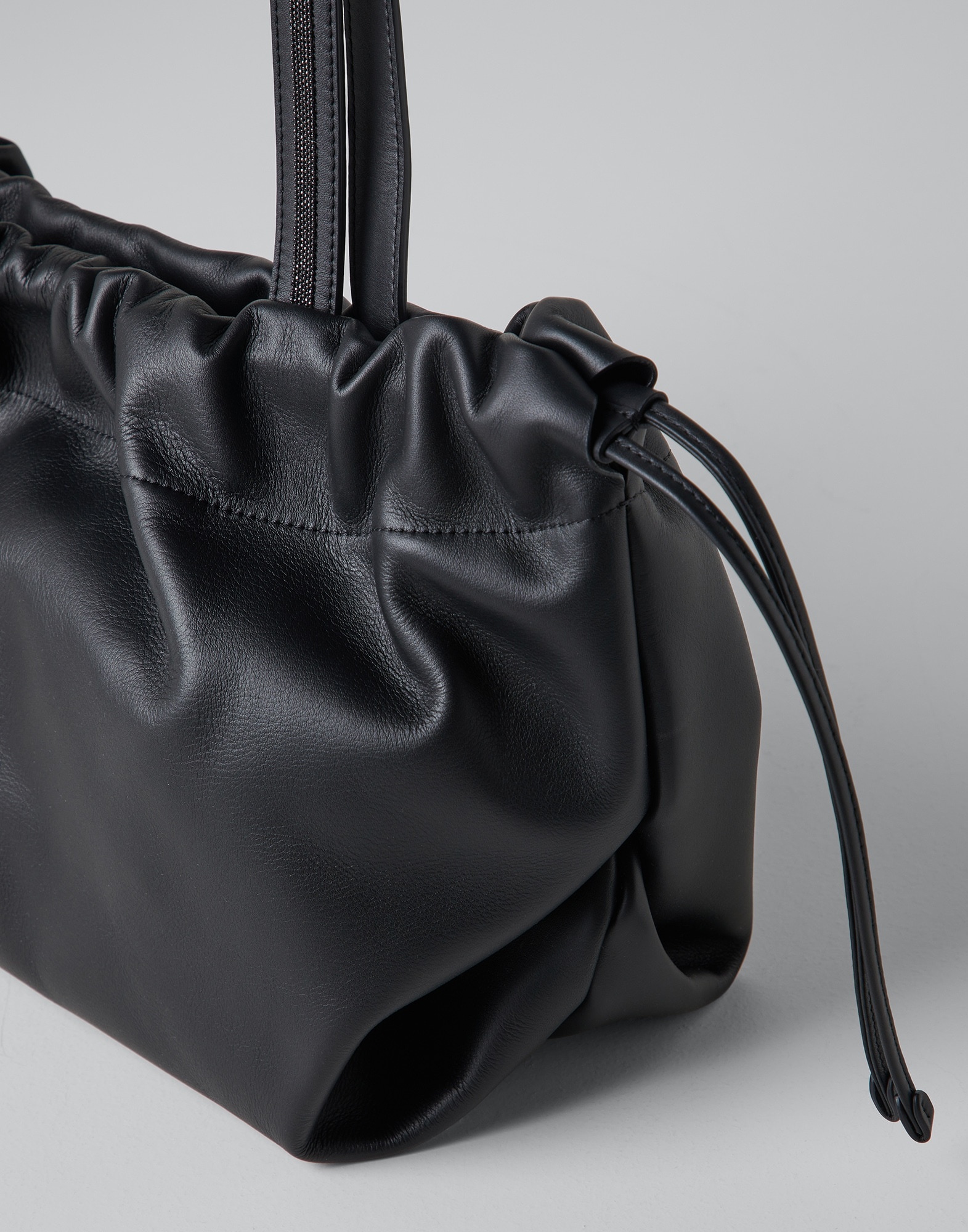 Matte calfskin shopper bag with shiny handles - 3