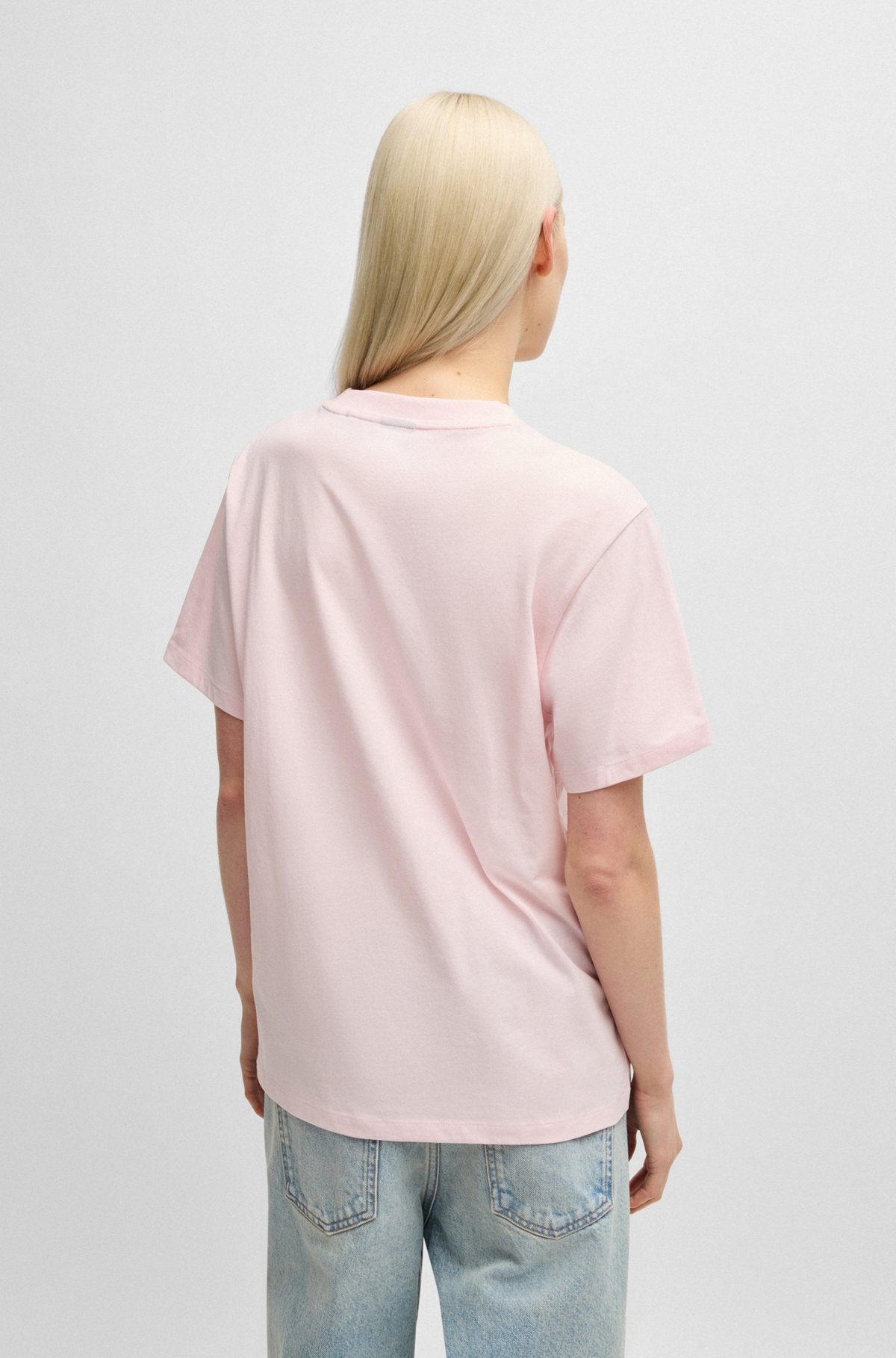 COTTON JERSEY T-SHIRT WITH CURVED LOGO - 4