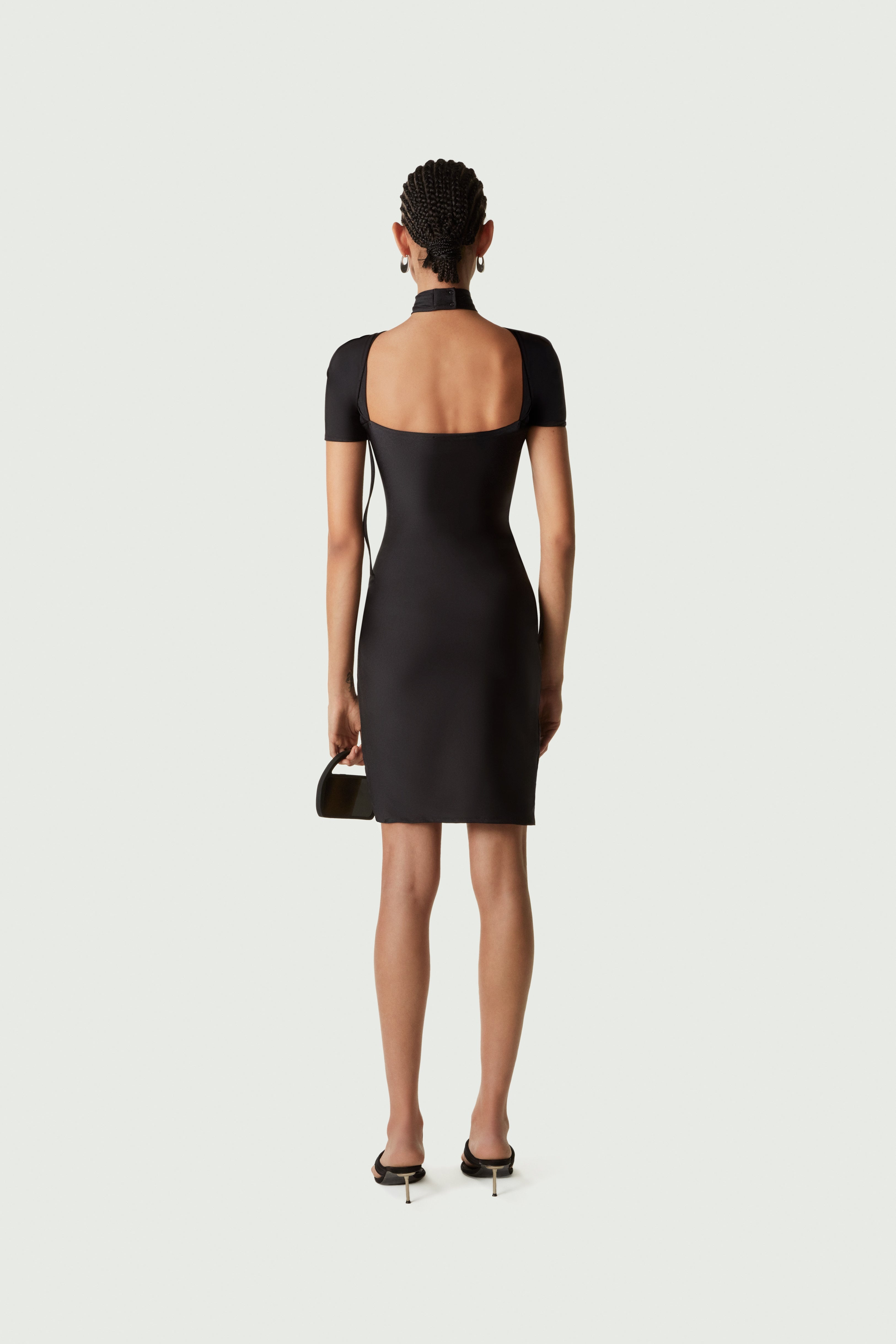 Asymmetric Draped Jersey Dress - 4