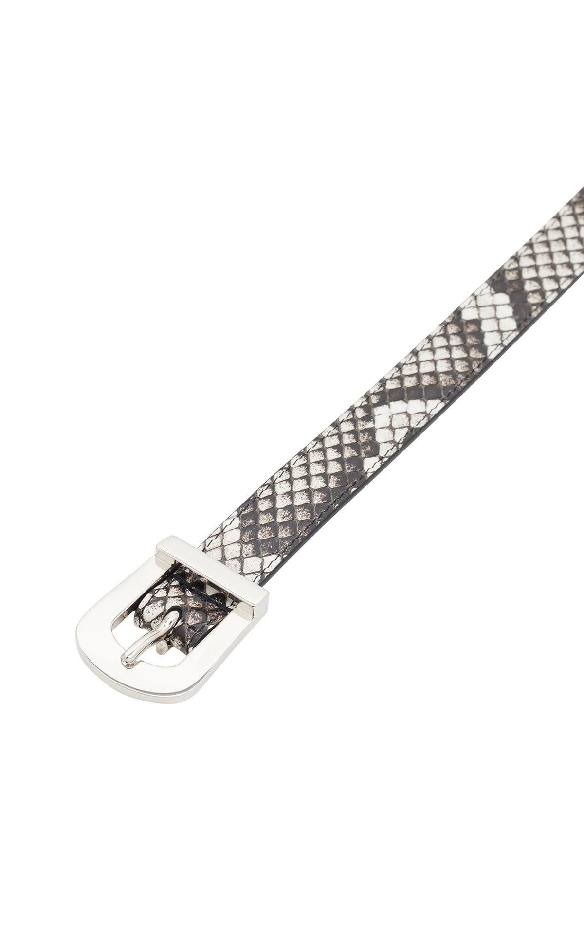 Marija Buckle Belt in Black & White Inversa™ Snakeskin - 3