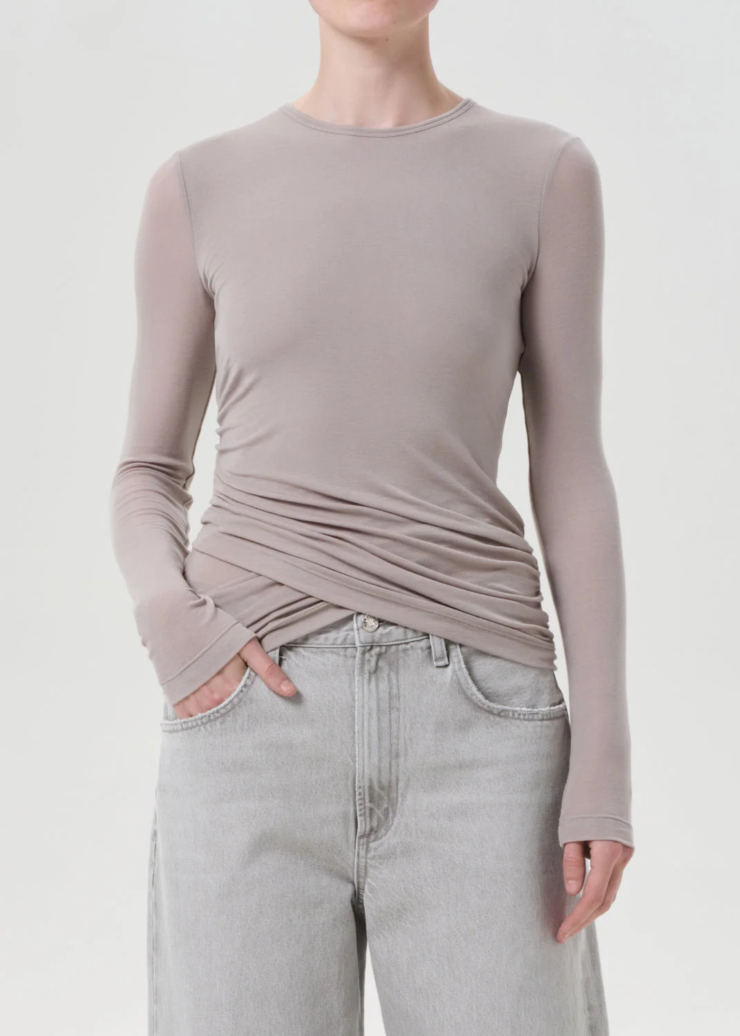 EVE TWIST TEE IN DOLPHIN - 1