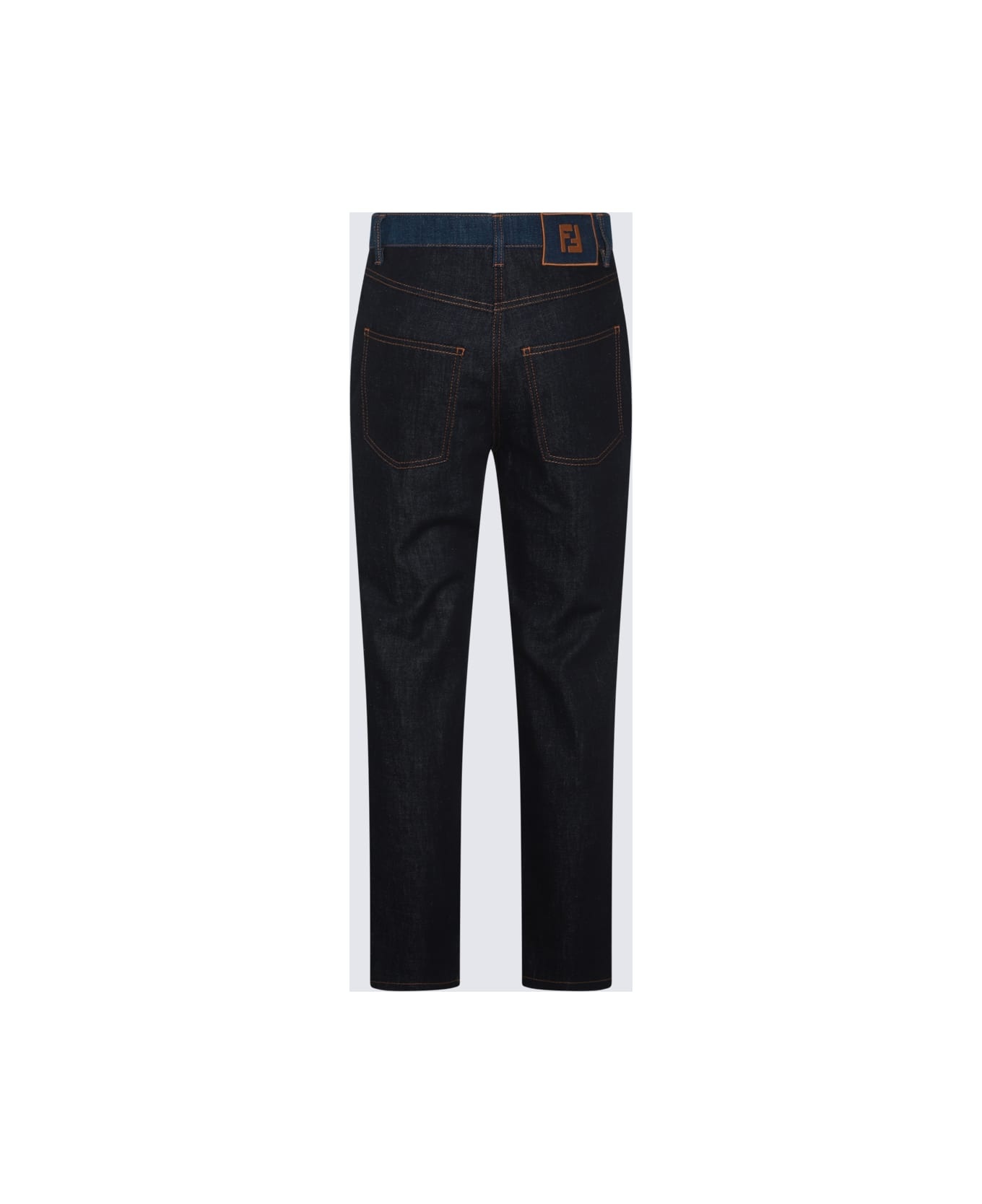Dark Blue Cotton Denim Jeans - 2