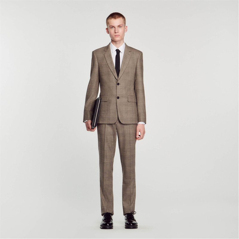 Sandro WOOL CHECKED SUIT JACKET outlook