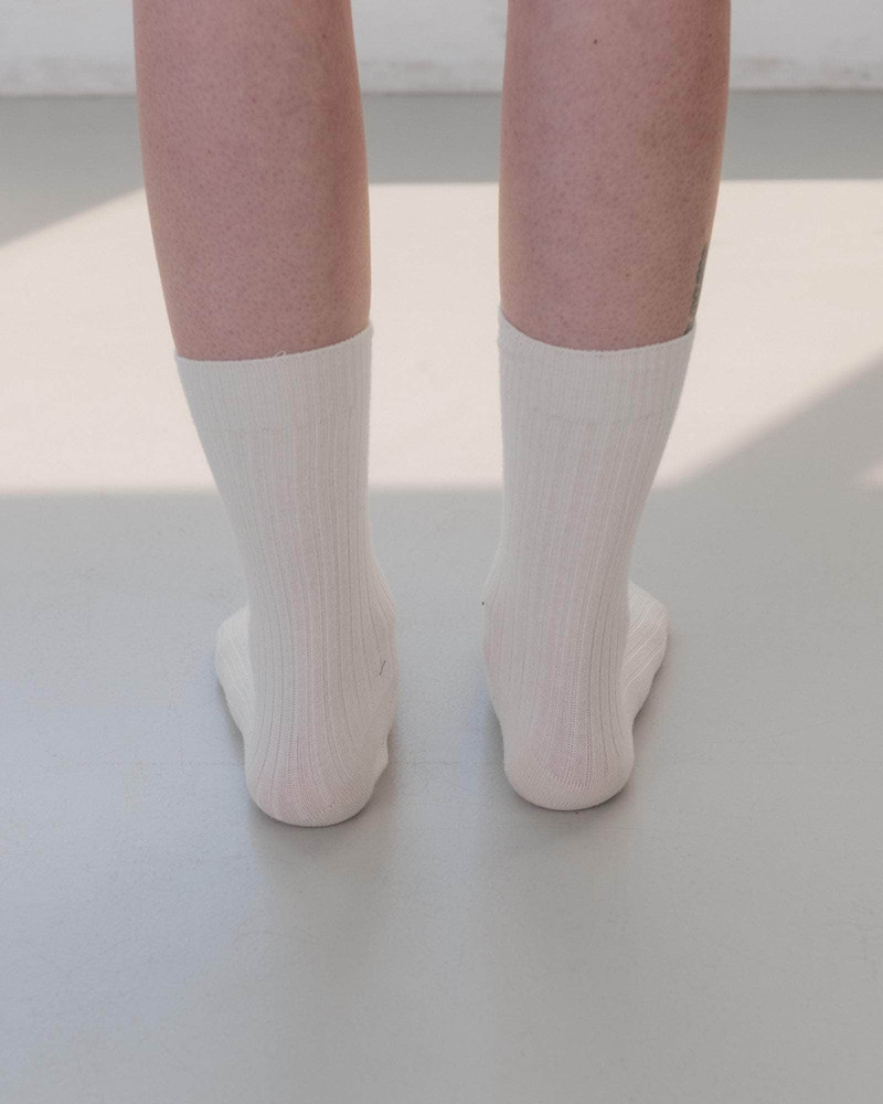 BASERANGE Rib Overankle Socks - Organic Cotton Rib outlook