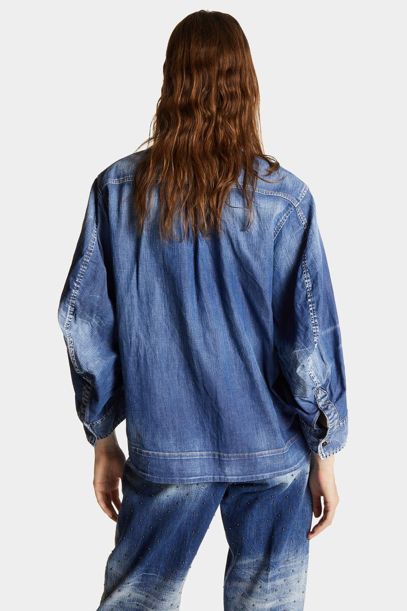 DEAN DENIM CROPPED MAXI SHIRT 4
