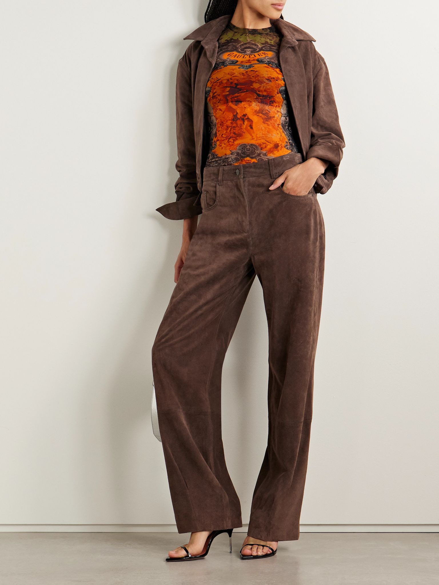Printed mesh top Orange - 2