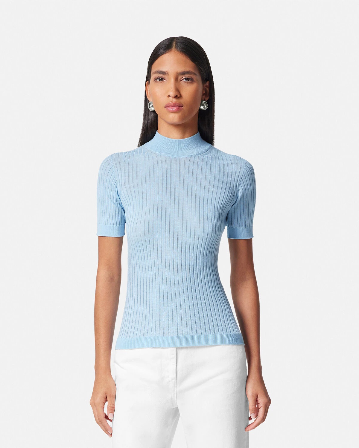 Ribbed Knit T-Shirt - 4