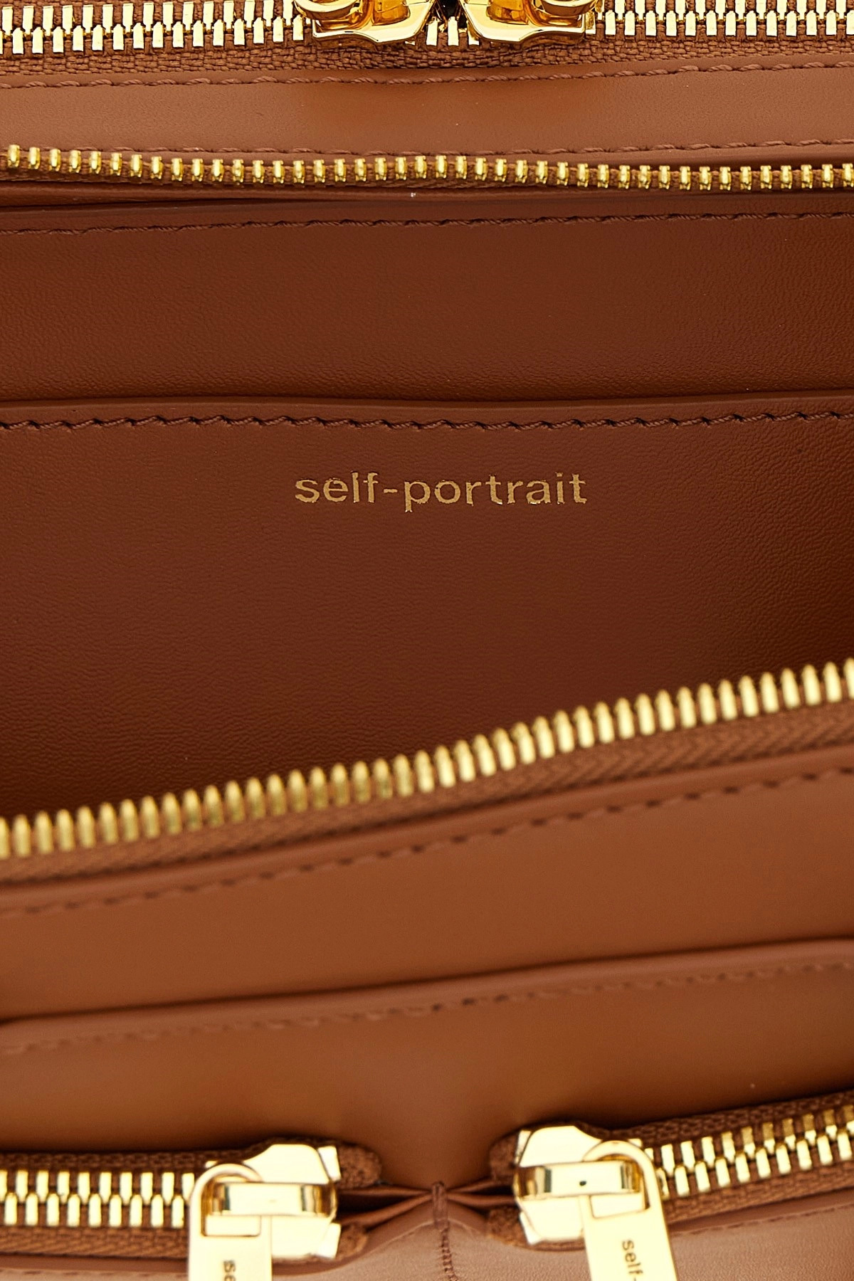 'Tan leather baguette with charm' shoulder bag - 5