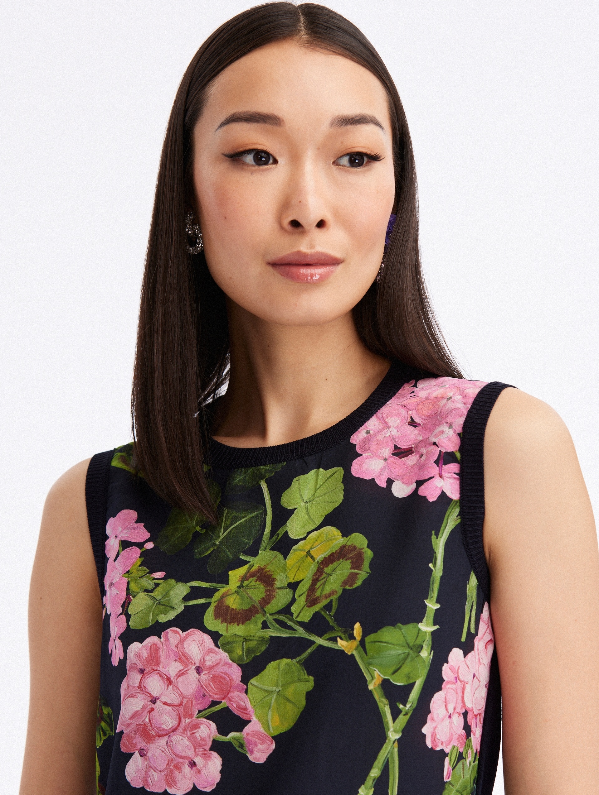 GERANIUM SILK INSET TANK - 5