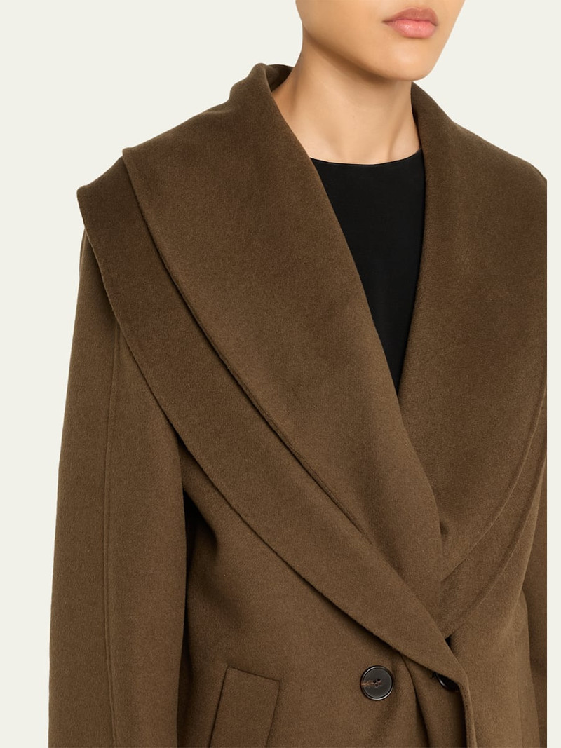 Double-Face Wool Scarf Coat 5