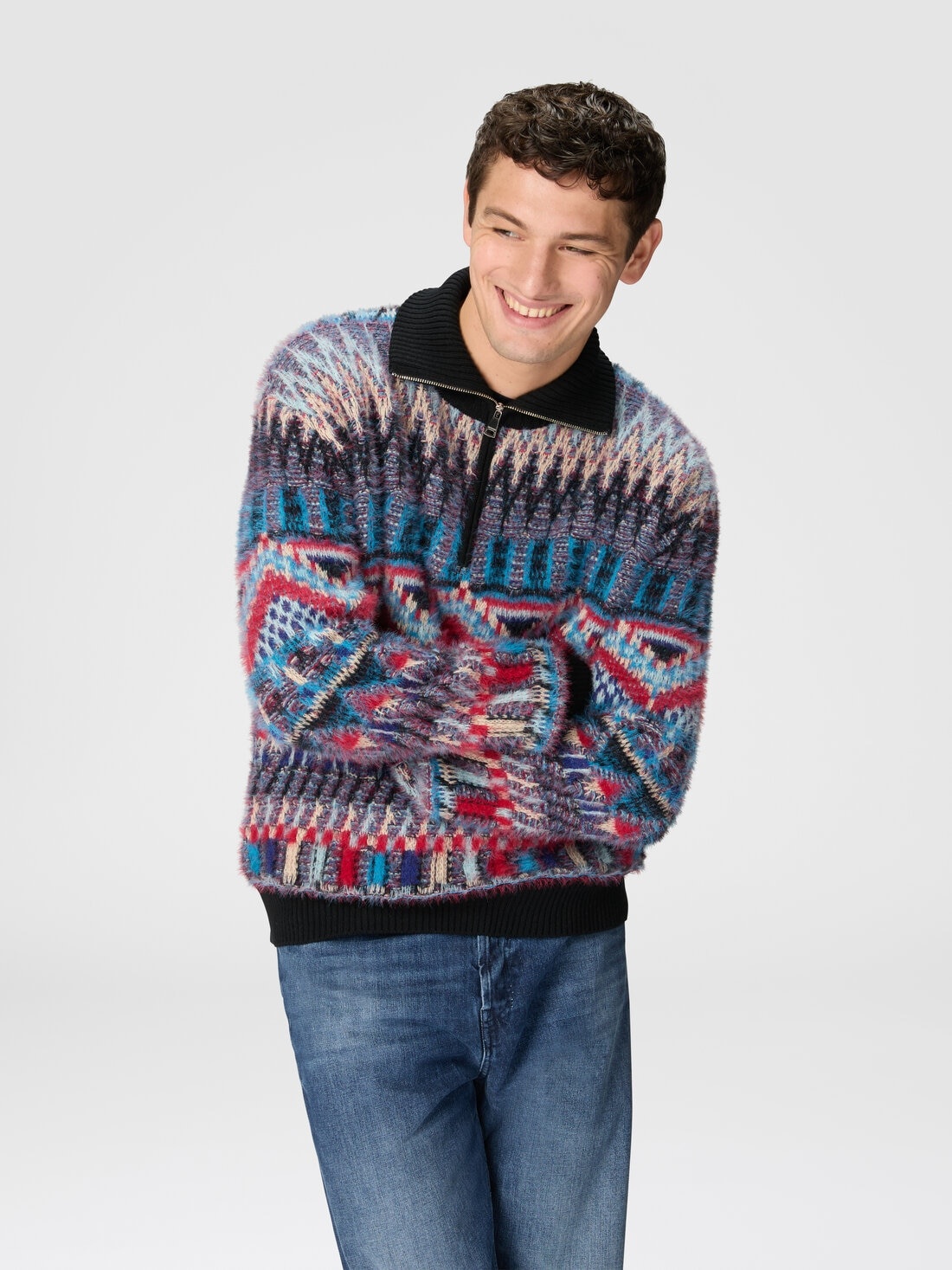 Turtleneck wool-blend sweater with zip - 4