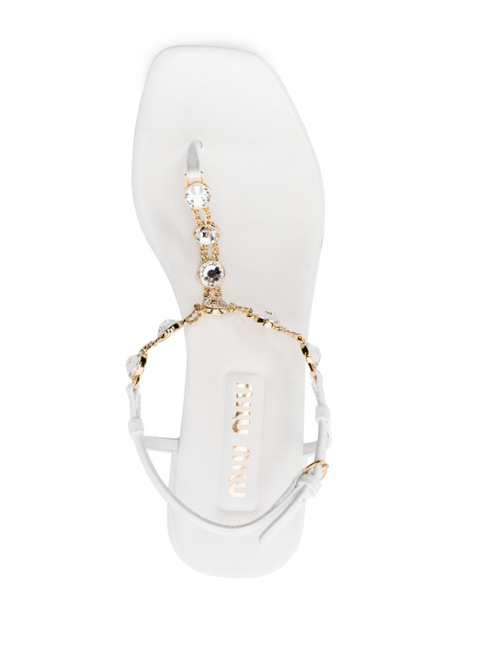rhinestone-embellished thong sandals - 4