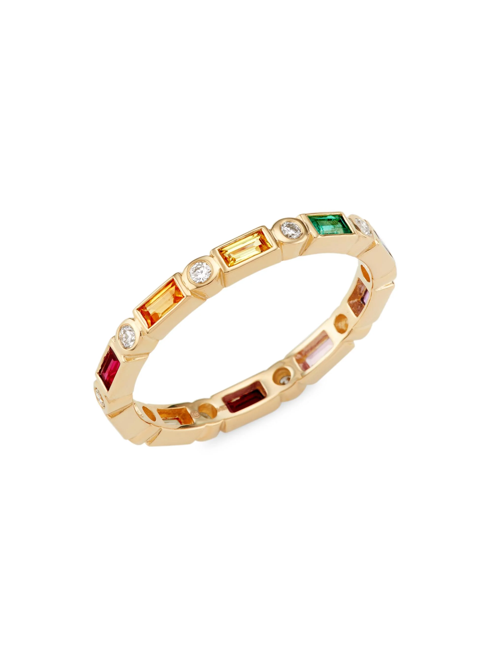 Women's 14K Yellow Gold & Multi-Gemstone Eternity Band - Rainbow - 1
