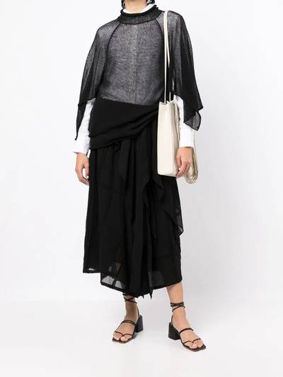 Yohji Yamamoto slit-sleeve fine-knit top outlook