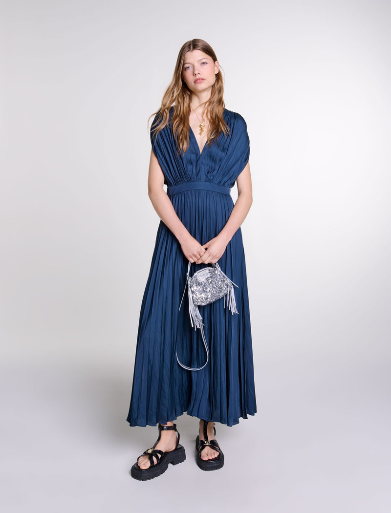 maje Pleated maxi dress outlook